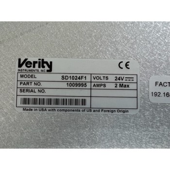 Verity SD1024F1 3D80-000906-41 Spectrometer Endpoint Detection Controller